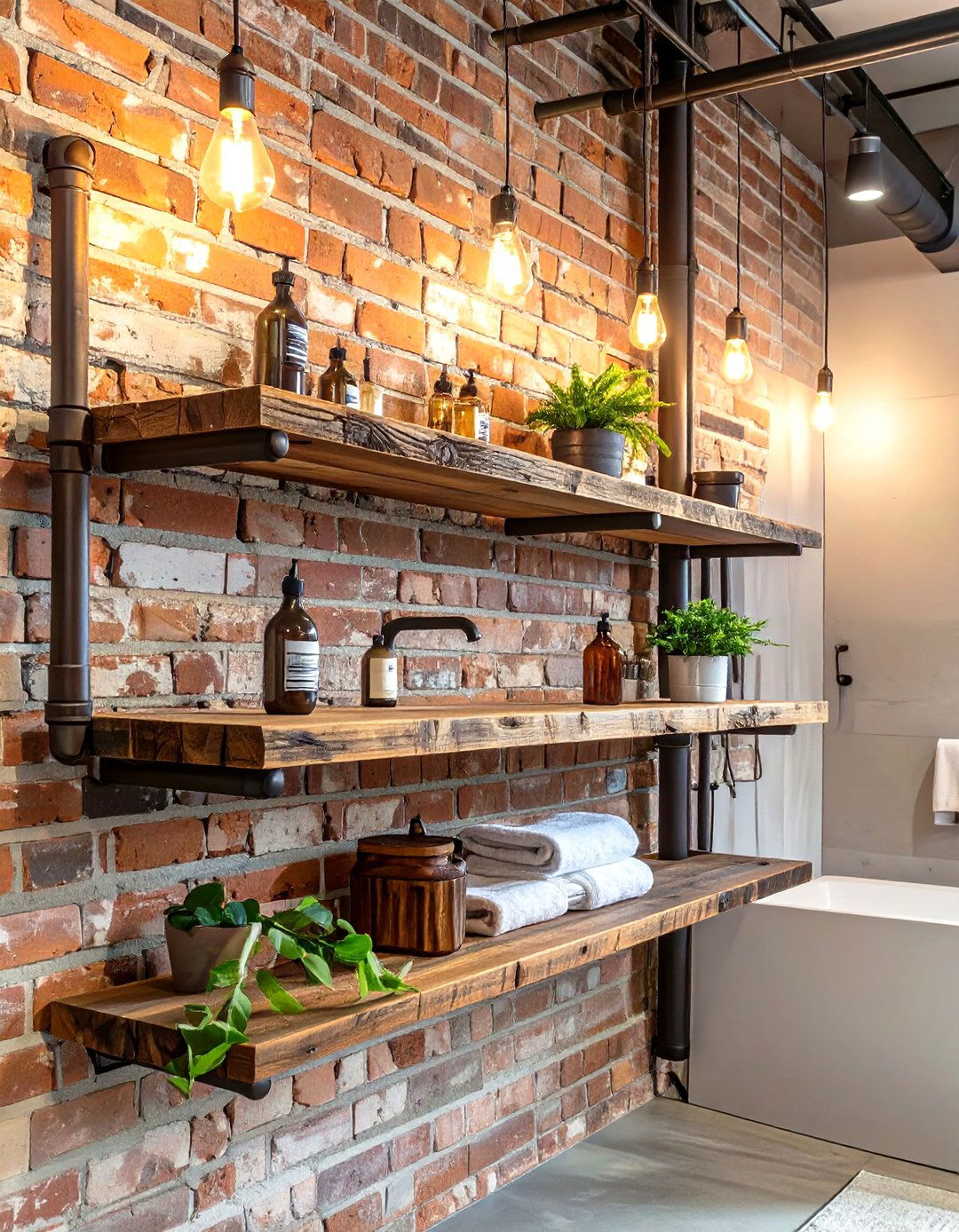 Industrial Pipe Floating Shelves