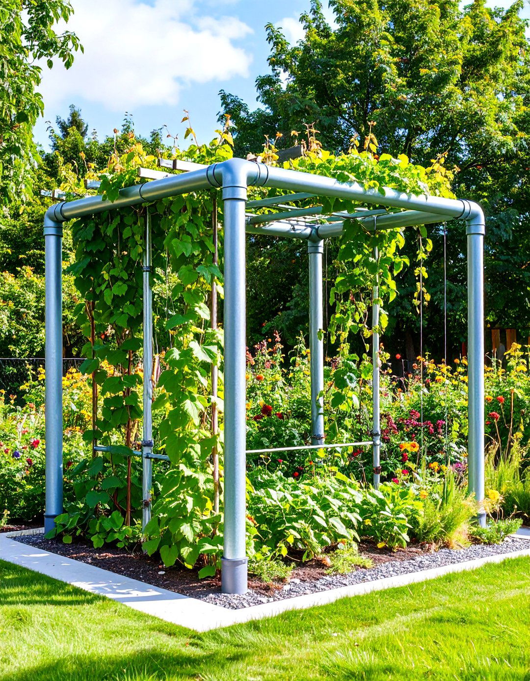 Industrial Pipe Garden Arbor - 30 garden arbor ideas