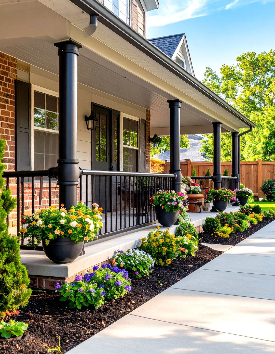 Industrial Pipe Porch Railing - 30 front porch porch railing ideas