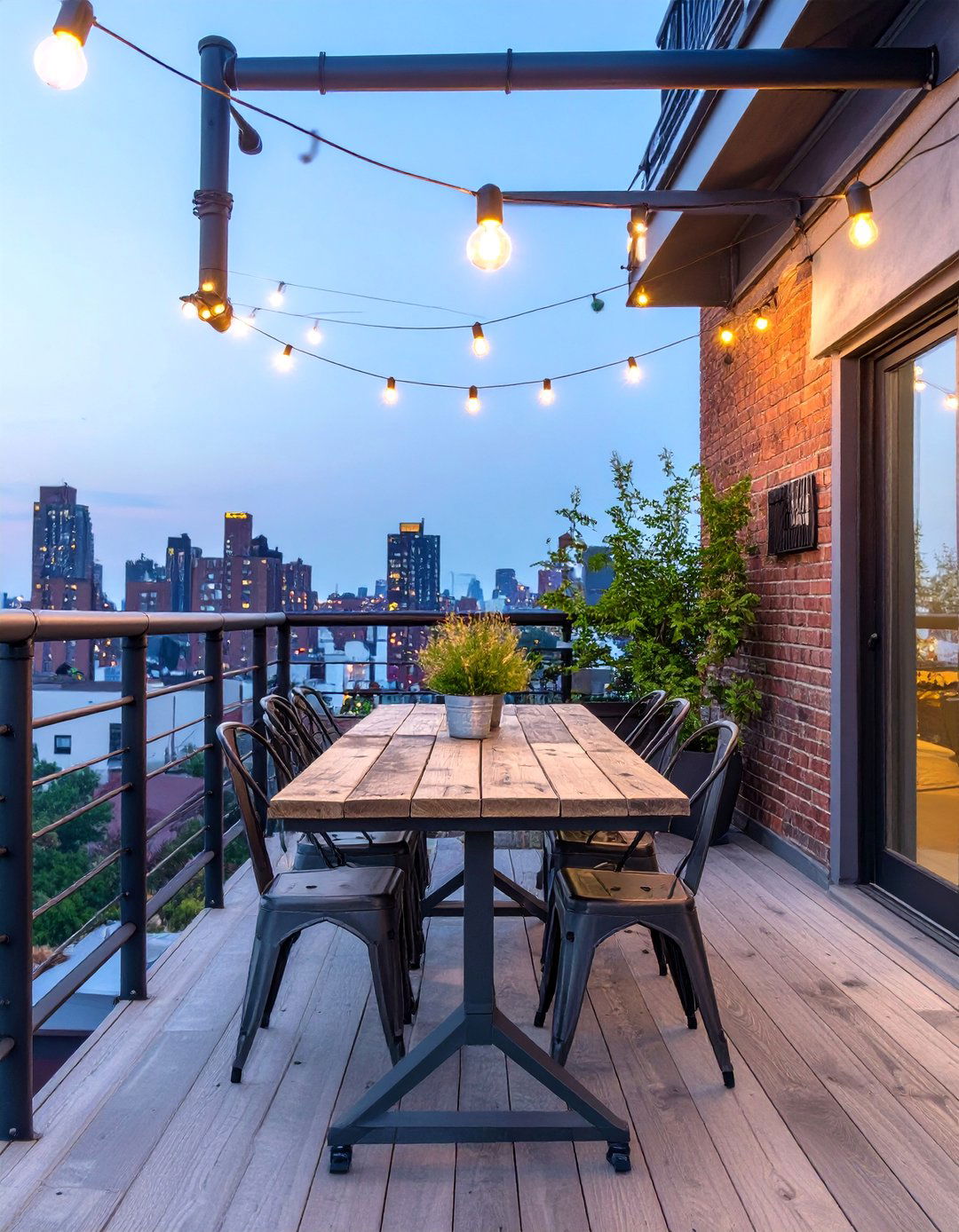 Industrial Pipe Railing Design - 30 black deck railing ideas