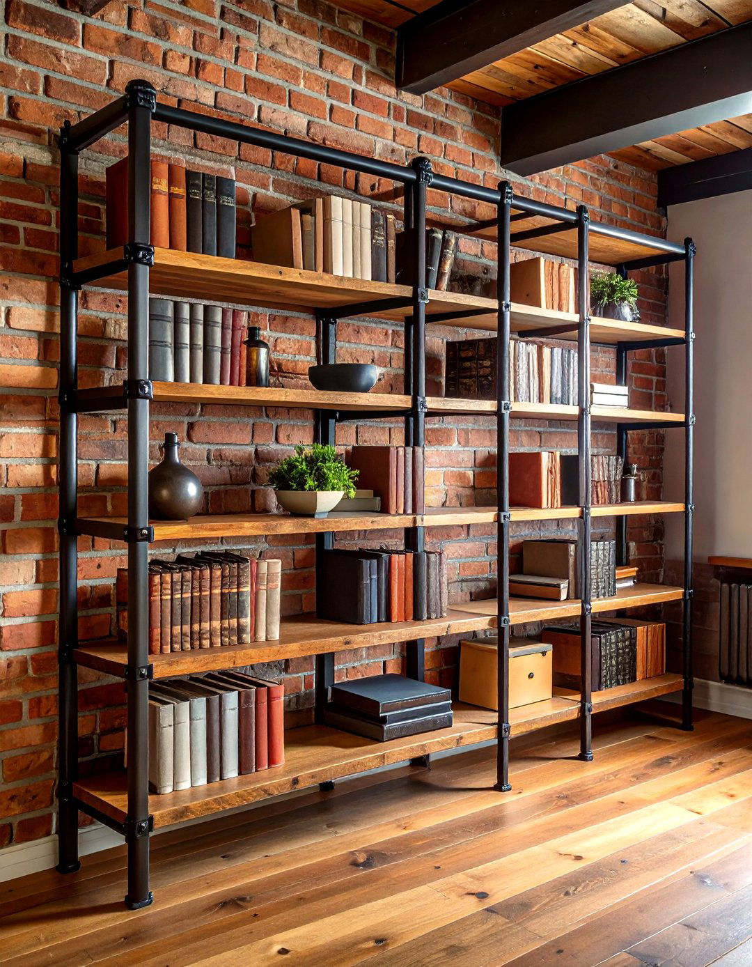 Industrial Pipe Shelving - 30 rustic man cave ideas