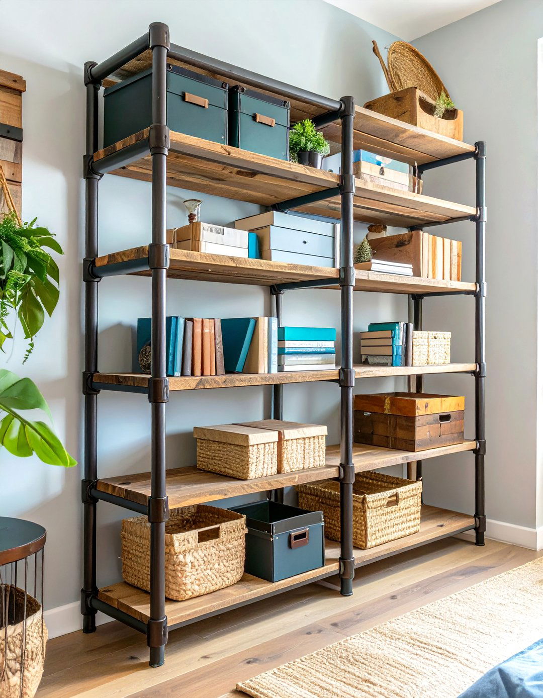 Industrial Pipe Shelving Unit - 30 teen room inspo ideas