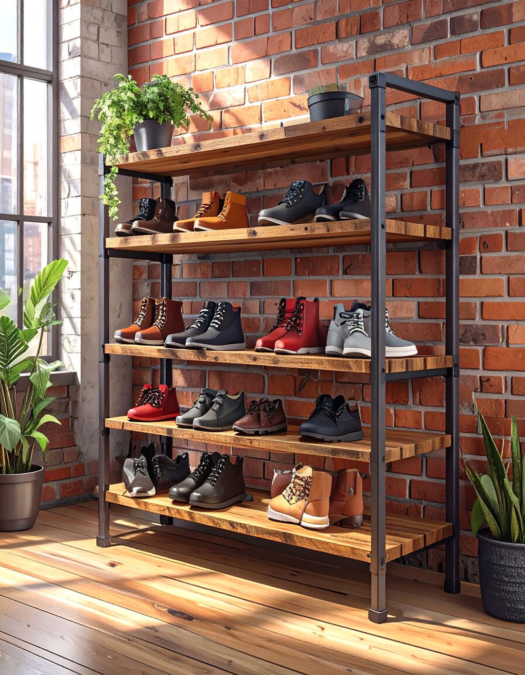 Industrial Pipe Shoe Shelving - 30 shoe closet ideas