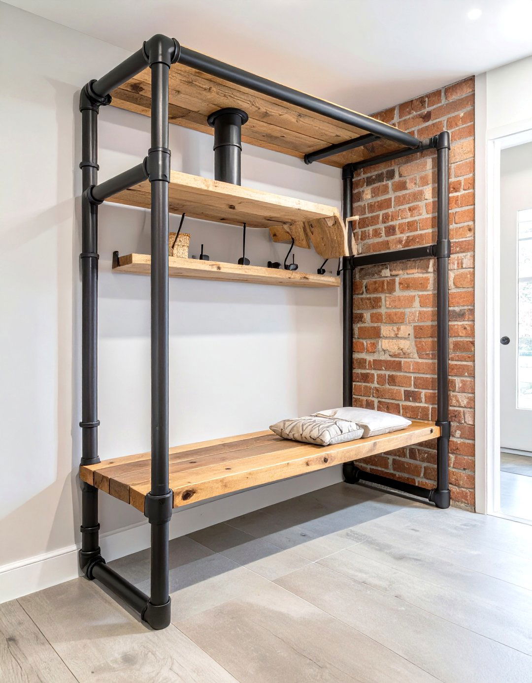 Industrial Pipe Small Mudroom - 30 small mudroom mudroom ideas