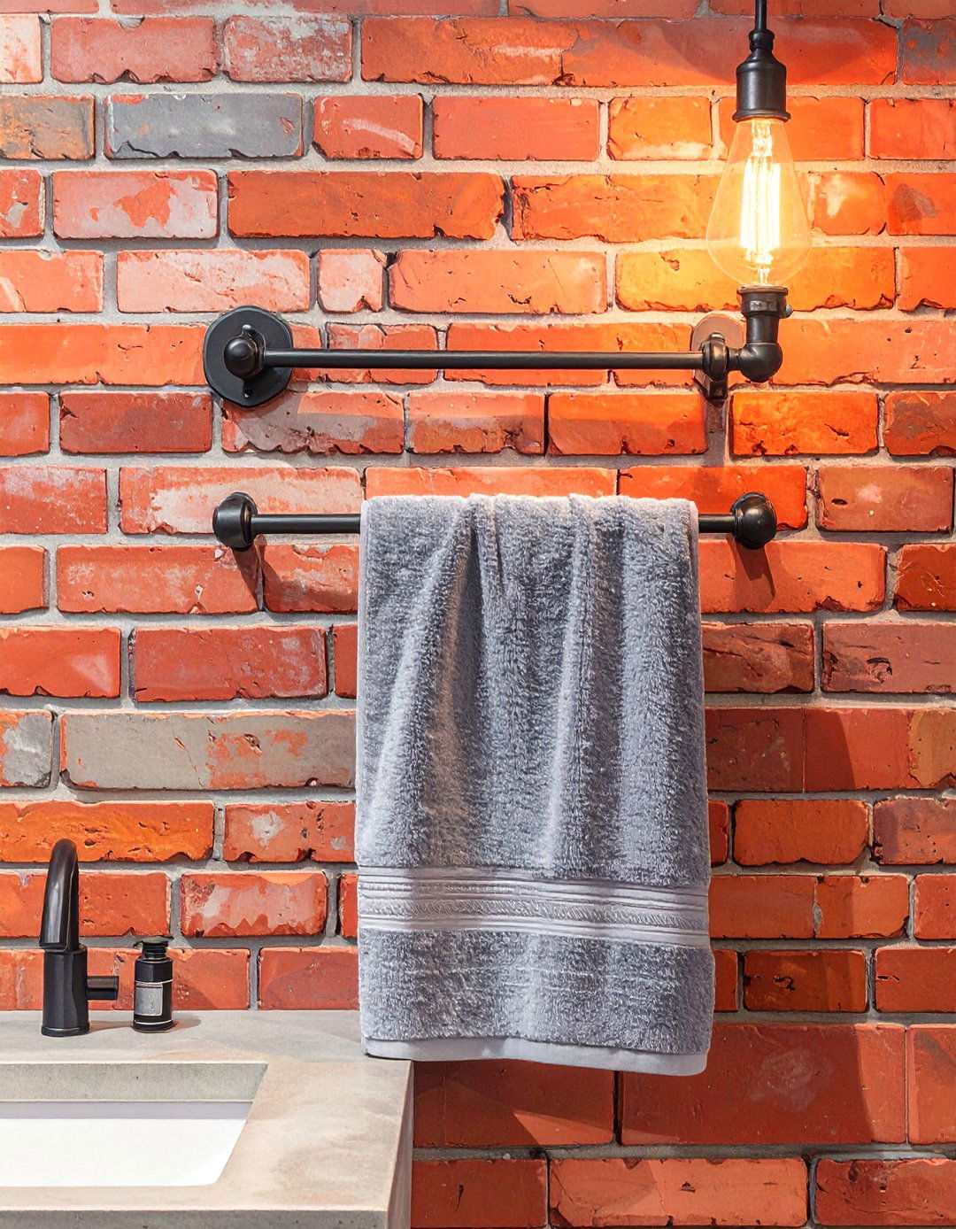 Industrial Pipe Towel Bar - 30 bathroom towel rack ideas
