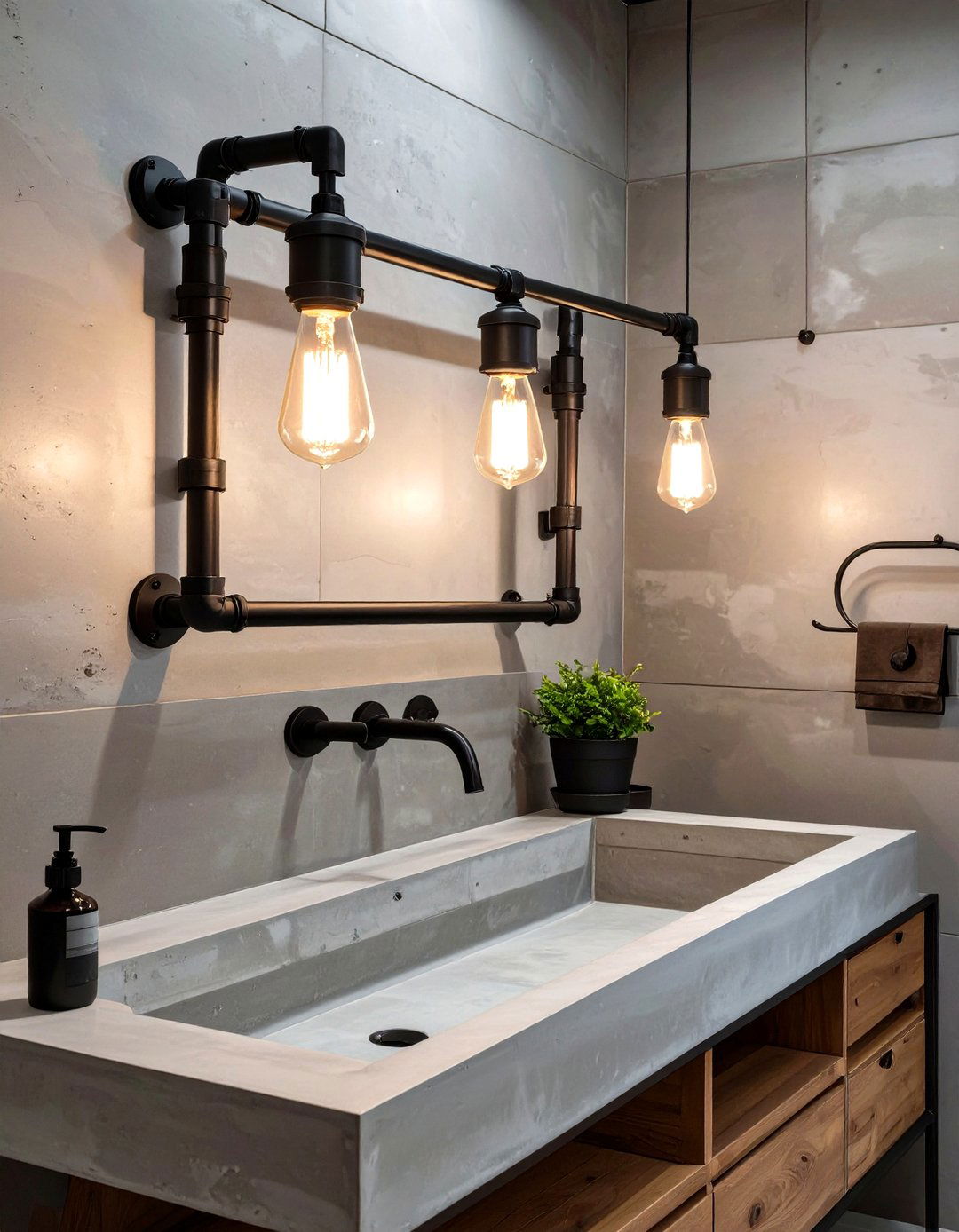 Industrial Pipe Vanity Lighting - 30 vanity lighting ideas