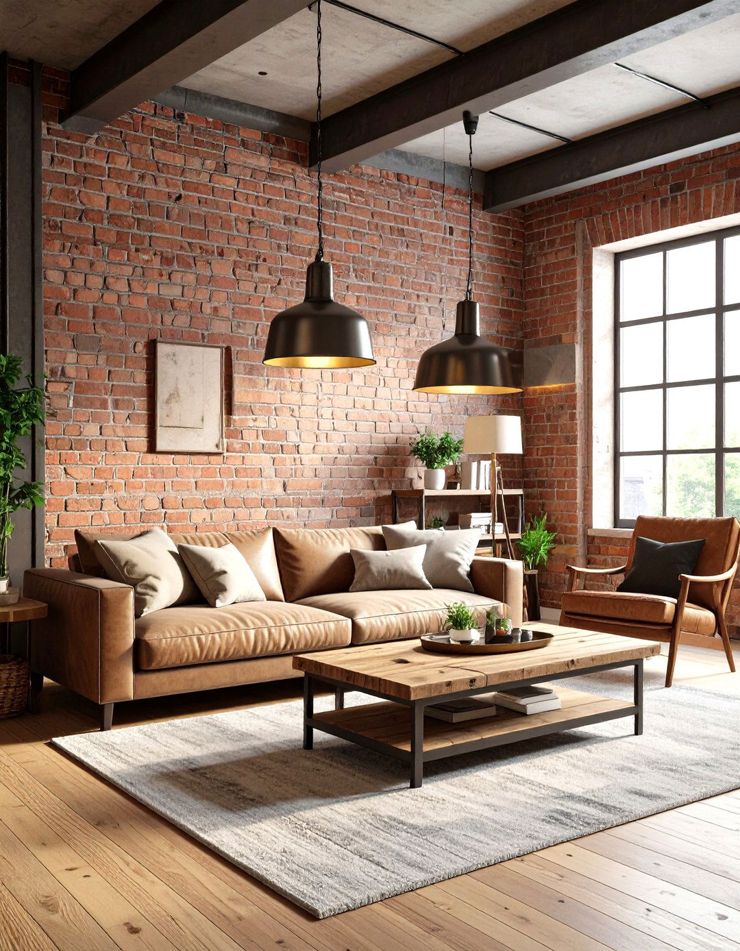 Industrial Pulley Light living room ceiling lighting - 30 living room ceiling lighting ideas
