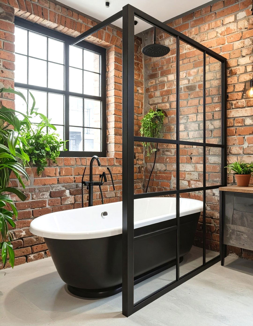 Industrial Steel Frame Shower and Tub - 30 shower tub designs