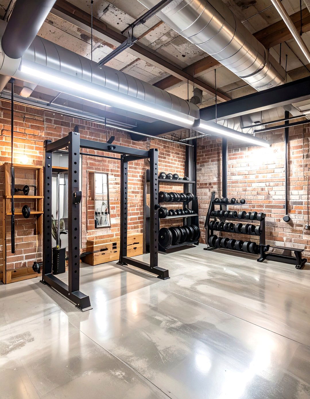 Industrial Style Basement Gym - 30 basement gym ideas