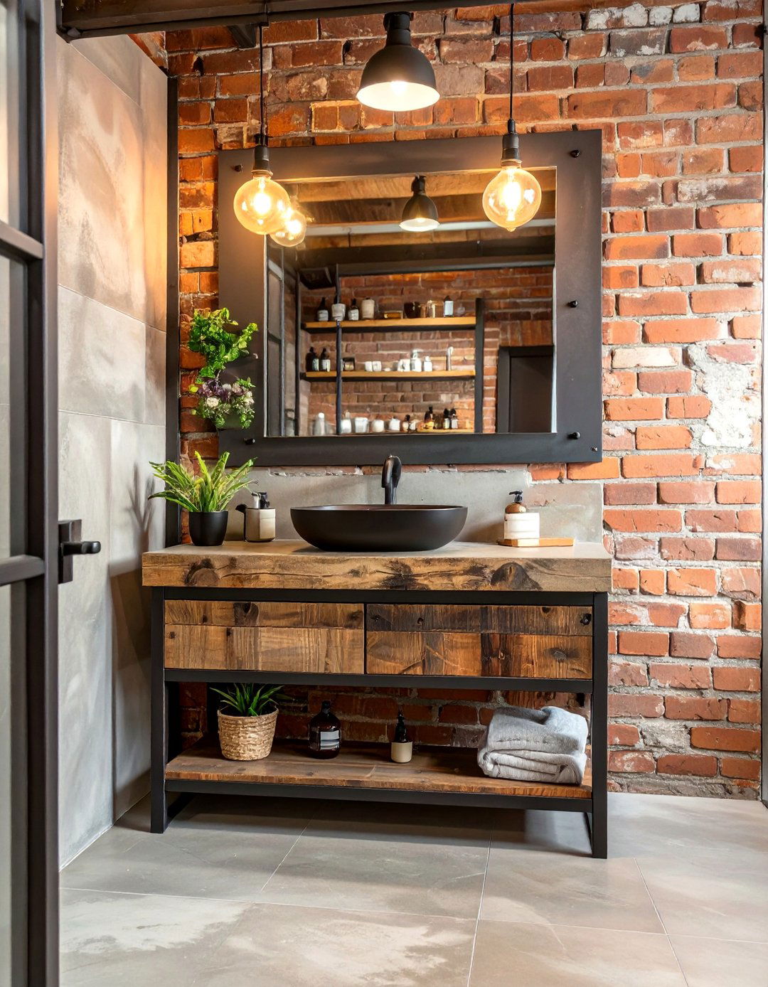 Industrial Style Bathroom Cabinet - 30 bathroom cabinet ideas