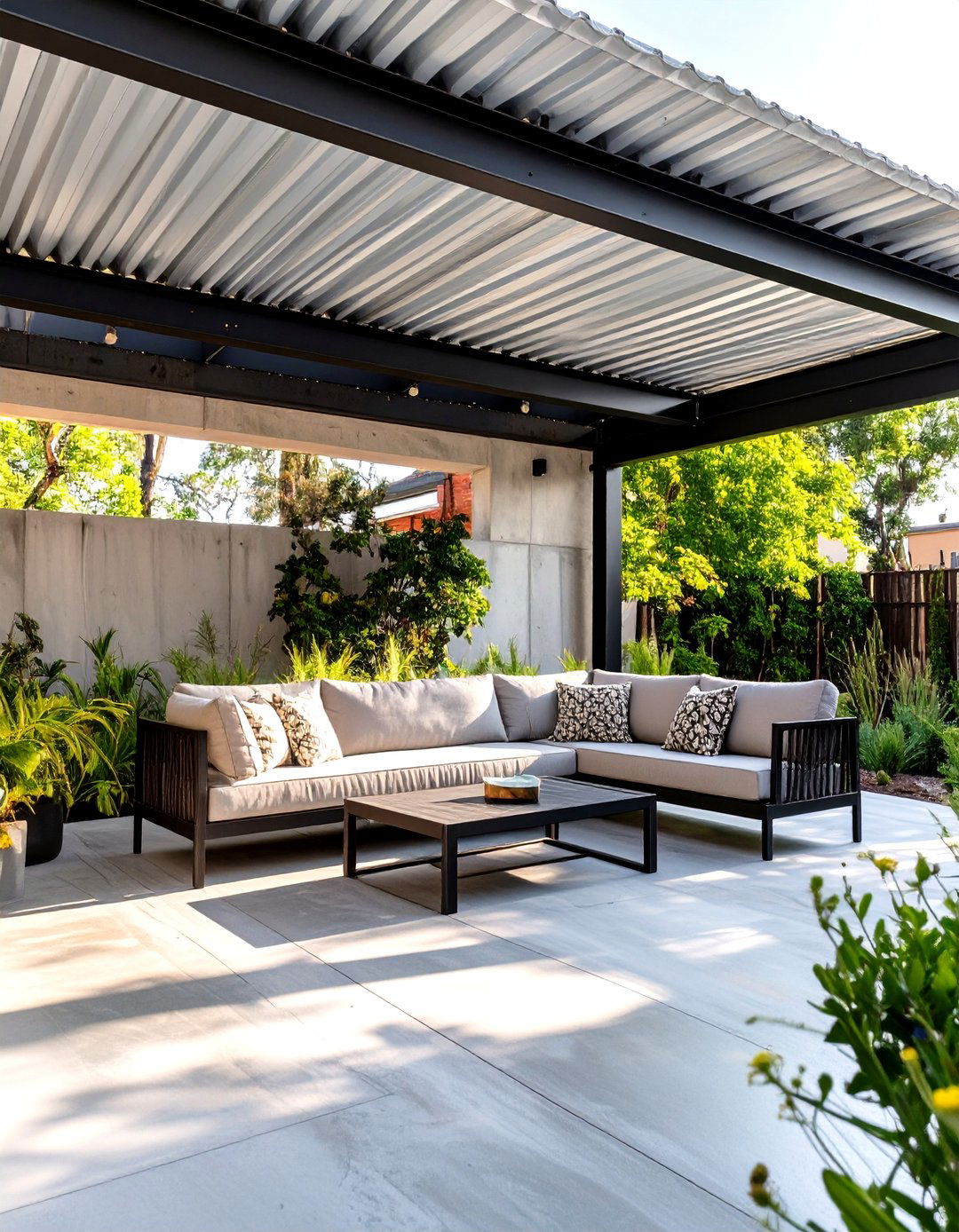 Industrial Style Covered Patio - 30 outdoor covered patio ideas