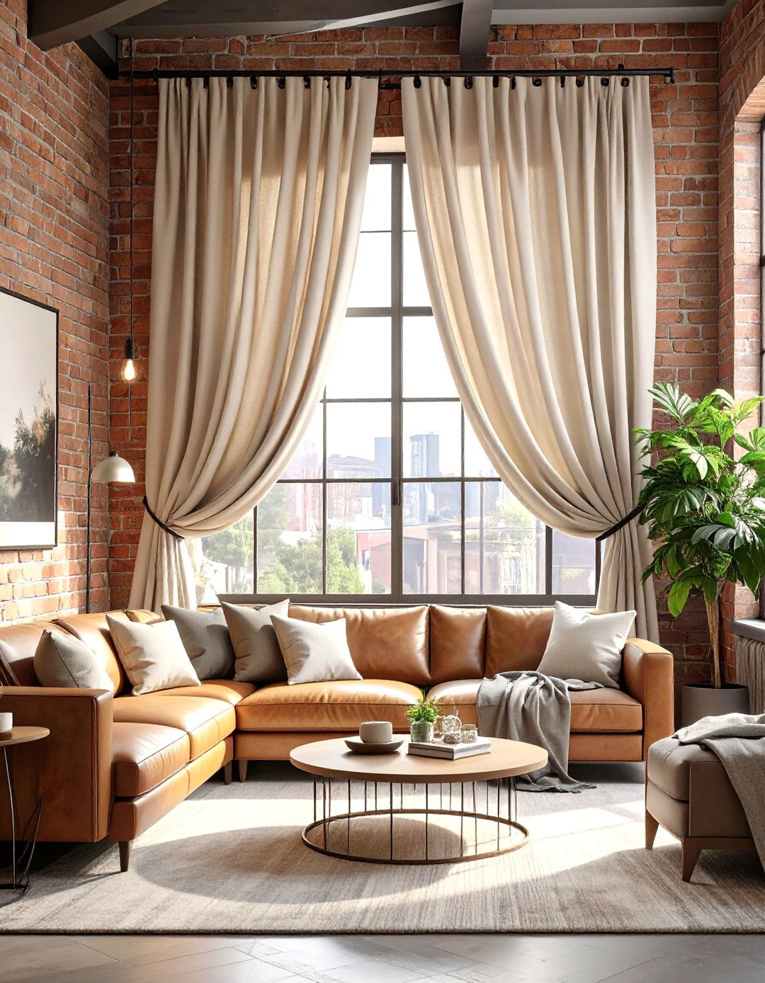 Industrial Style Grommet Curtains - 30 modern curtain designs for living room