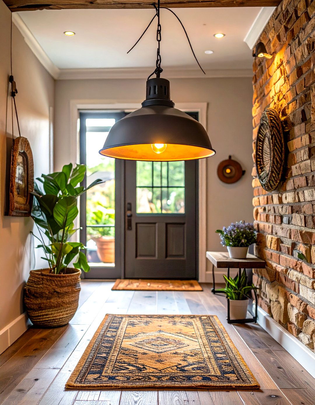Industrial Style Metal Shade Pendant - 30 small entryway lighting ideas