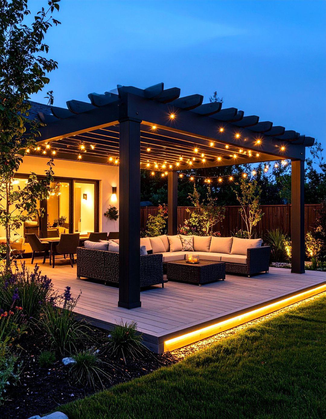 Industrial Style Pergola with Steel and Reclaimed Wood - 30 patio pergola ideas