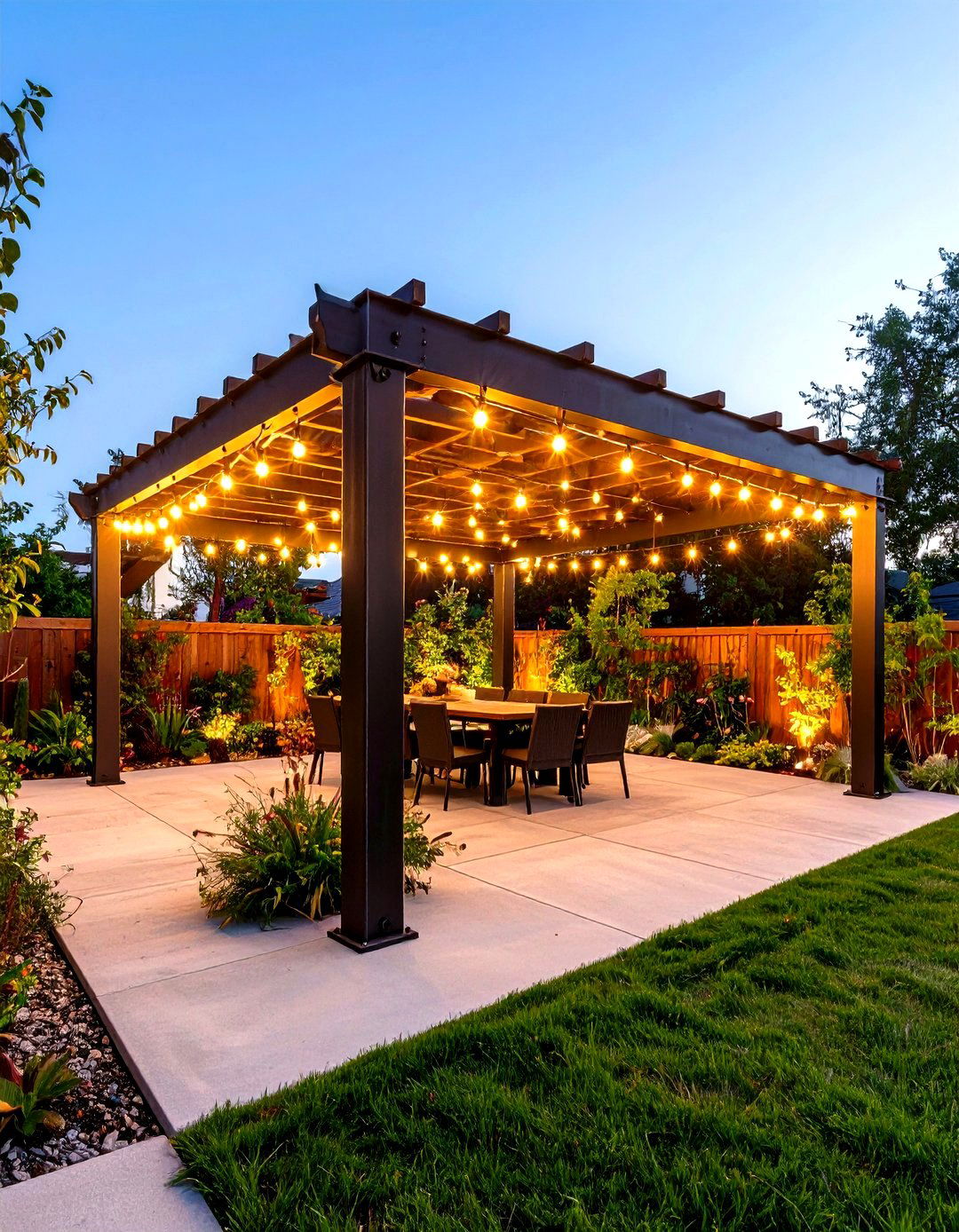 Industrial Style Pipe Patio Pergola - 30 pergola ideas for patio
