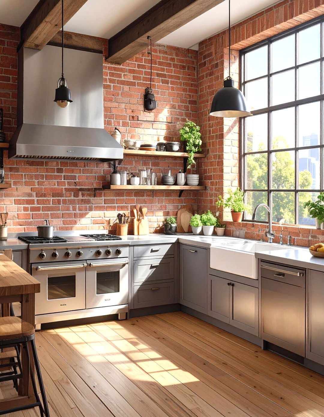 Industrial U Shaped Kitchen with Metal Accents - 30 u shaped kitchen designs