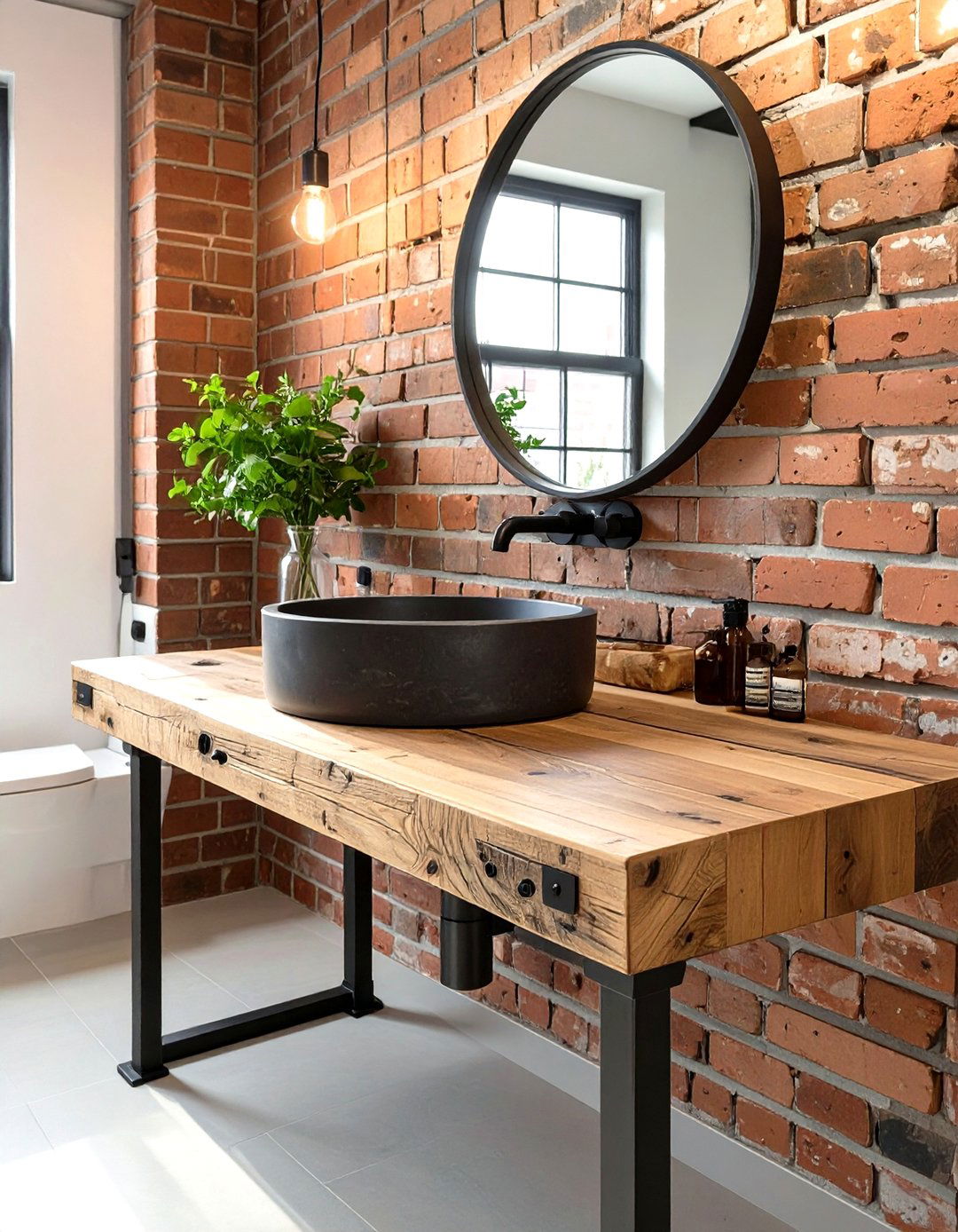 Industrial Vanity with Pipe Legs - 30 vanity ideas