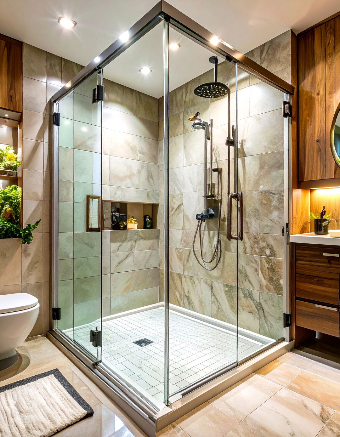 Inline Panel Shower Door - 30 shower door ideas