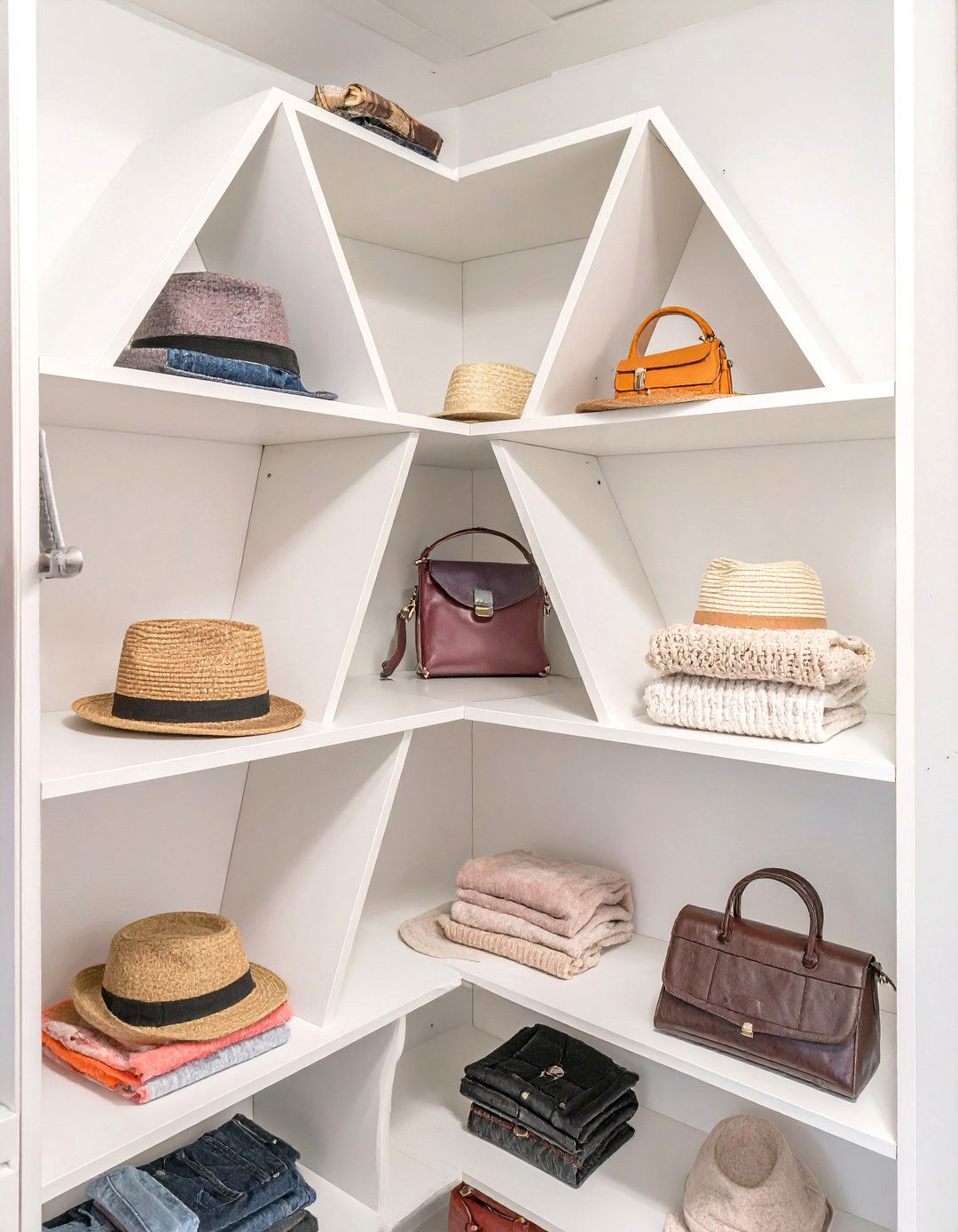 Install Corner Shelves - 30 small closet ideas for bedroom