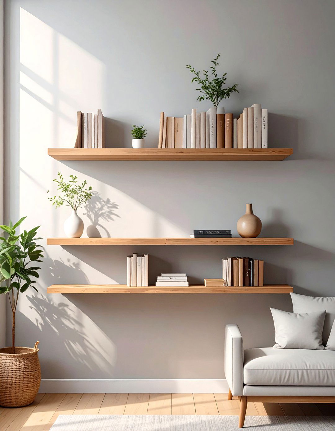 Install Floating Shelves - 30 simple living room ideas