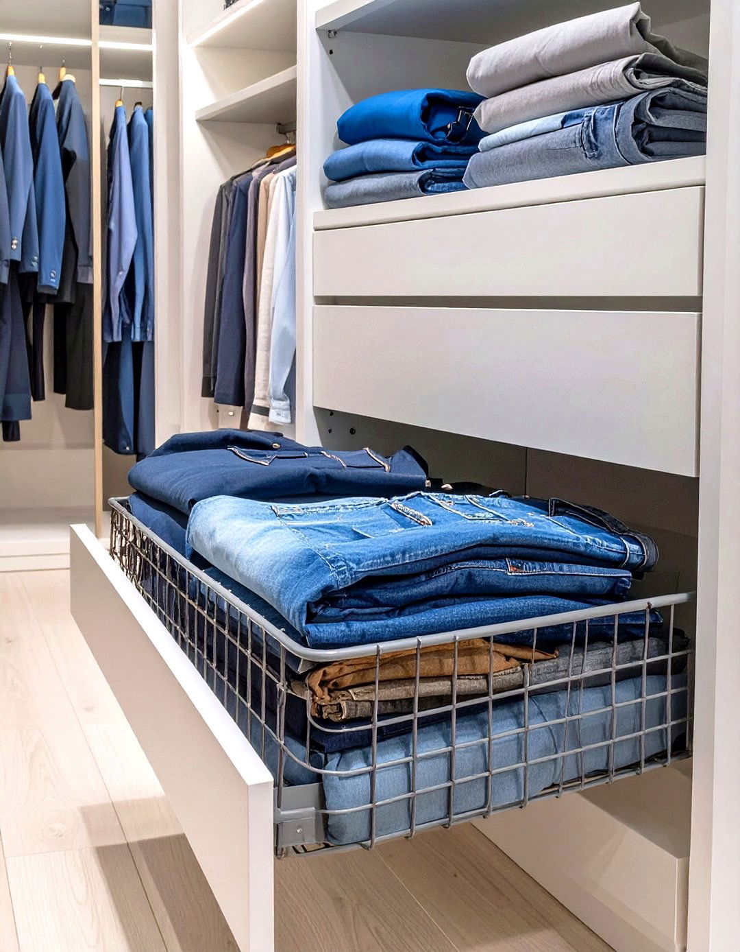Install Pull Out Shelves and Baskets - 30 ways to organize your closet ideas