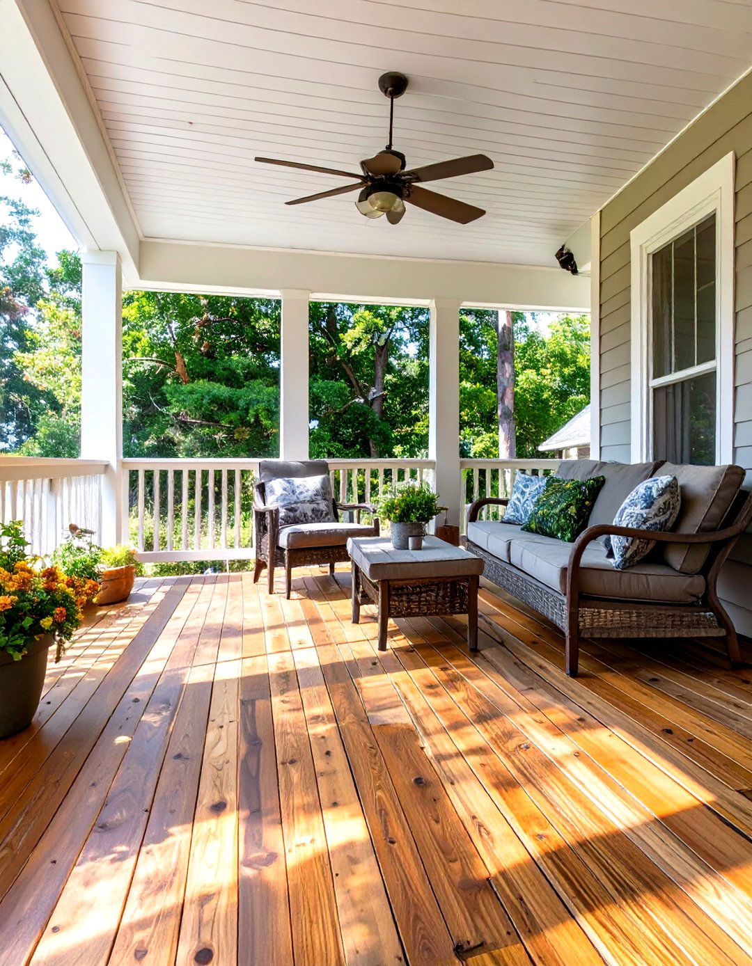 Install Simple Wood Plank Screen Porch Flooring - 30 screen porch ideas on a budget