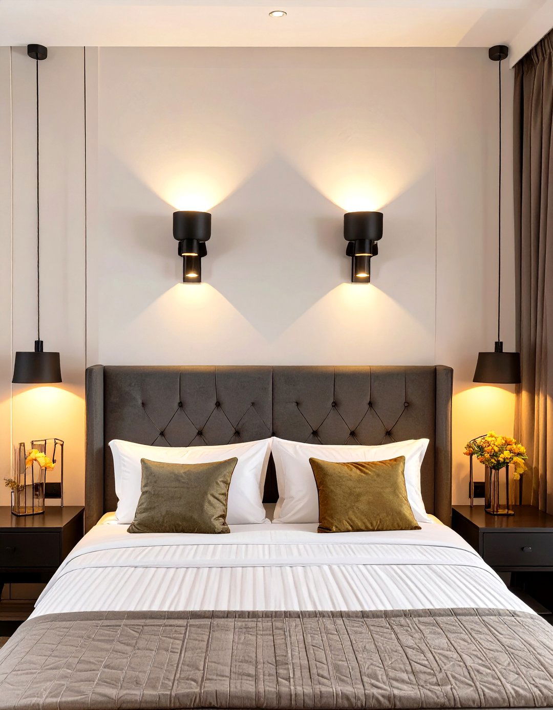 Install Wall Mounted Reading Sconces - 30 simple bedroom decorating ideas