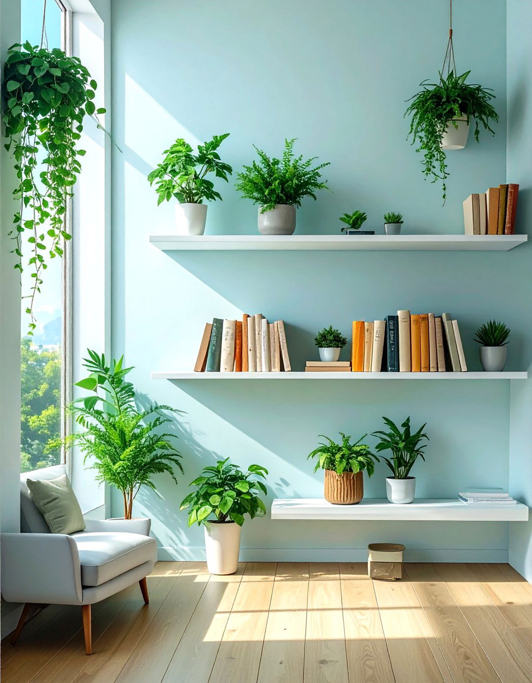 Install Wall Mounted Shelving - 30 very small living room ideas