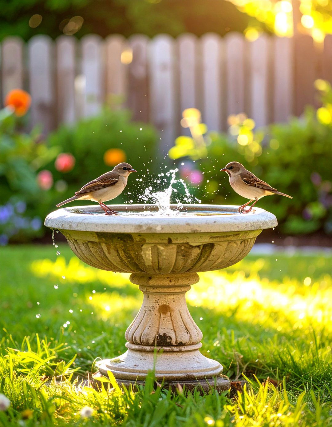 Install a Bird Bath - 30 simple backyard landscaping ideas