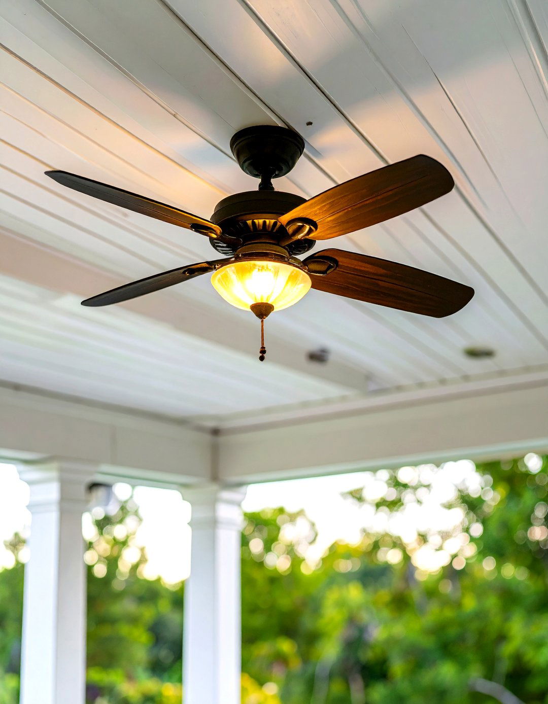 Install a Ceiling Fan with a Light Fixture - 30 screened in porch decorating ideas