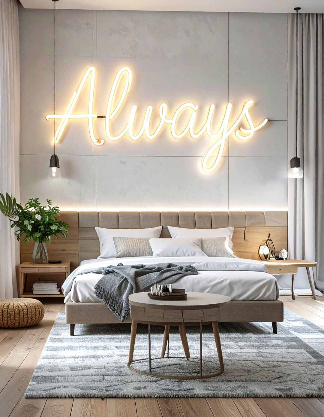 Install a Custom Neon Sign - 30 ways to spice up the bedroom ideas