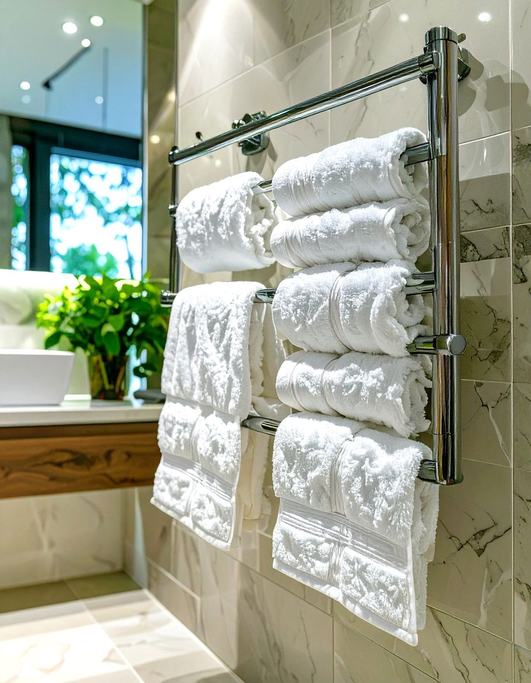 Install a Heated Towel Rack - 30 small bathroom renovation ideas