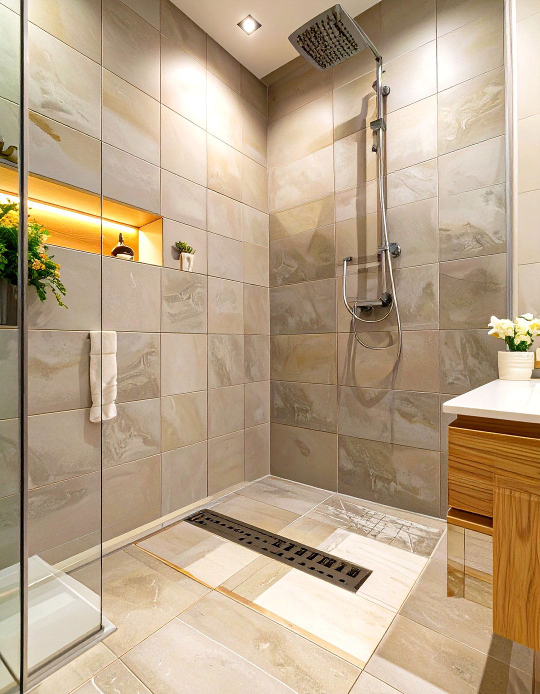 Install a Linear Shower Drain - 30 shower renovation ideas