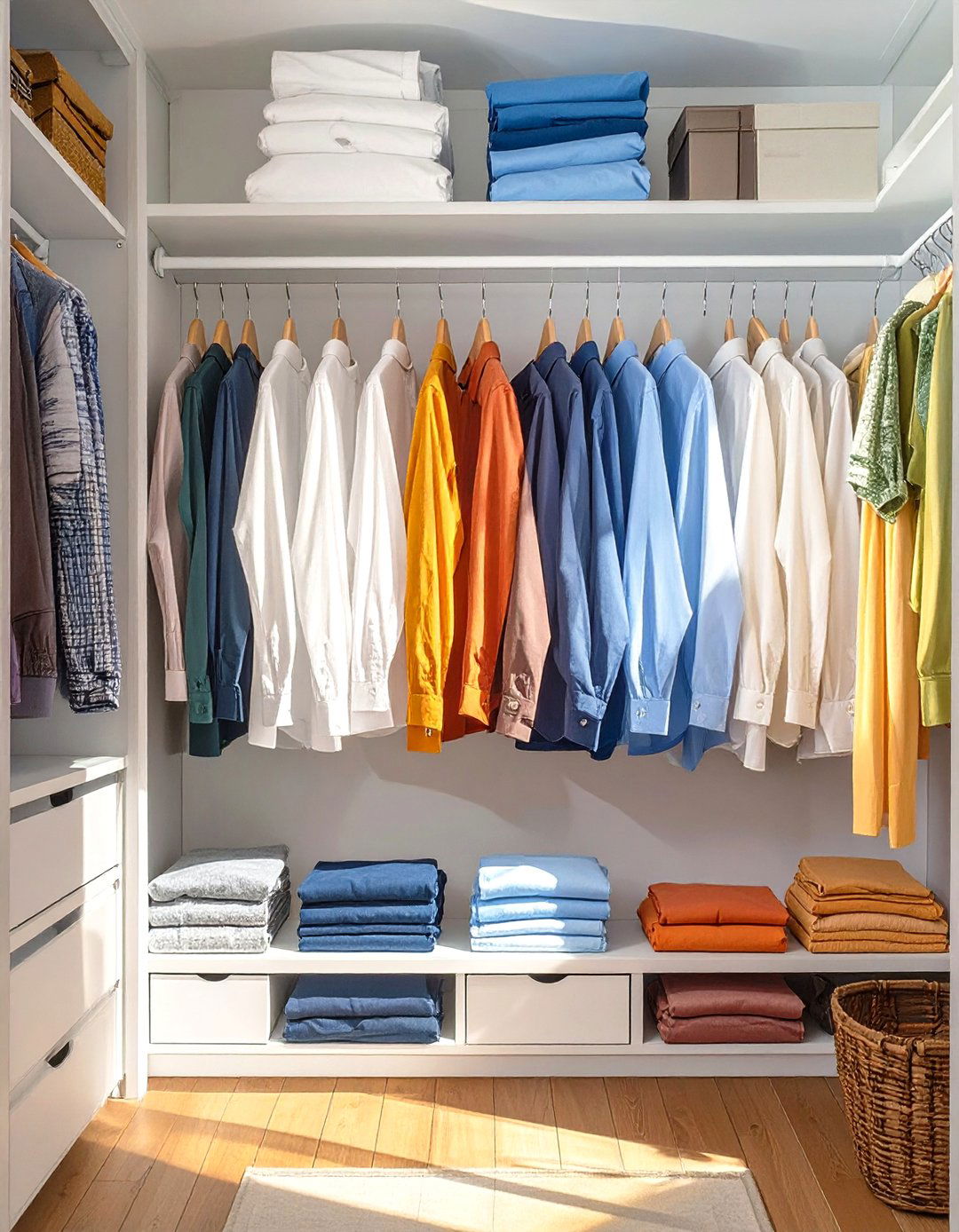 Install a Second Tension Rod - 30 small closet storage ideas