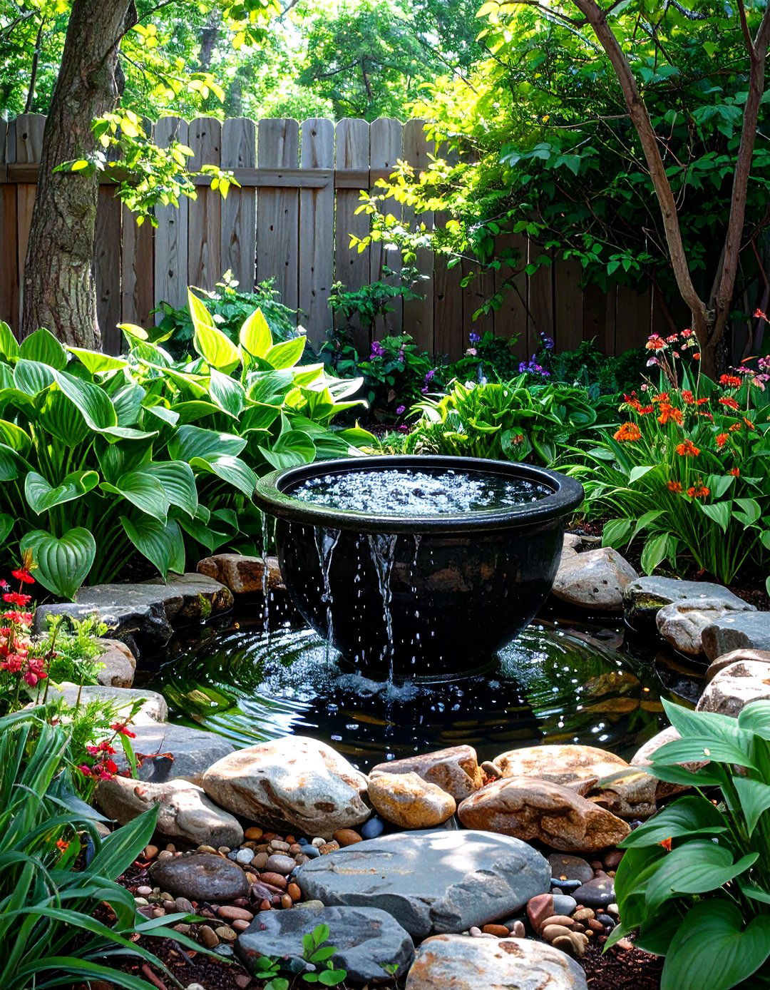 Install a Simple Water Feature - 30 simple backyard landscaping ideas