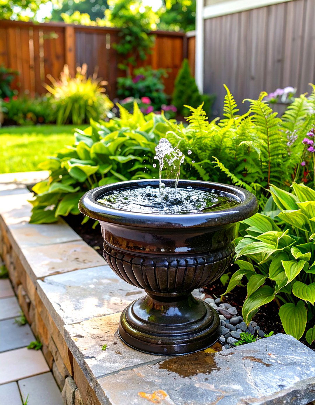 Install a Small Self Contained Water Feature - 30 simple landscaping ideas