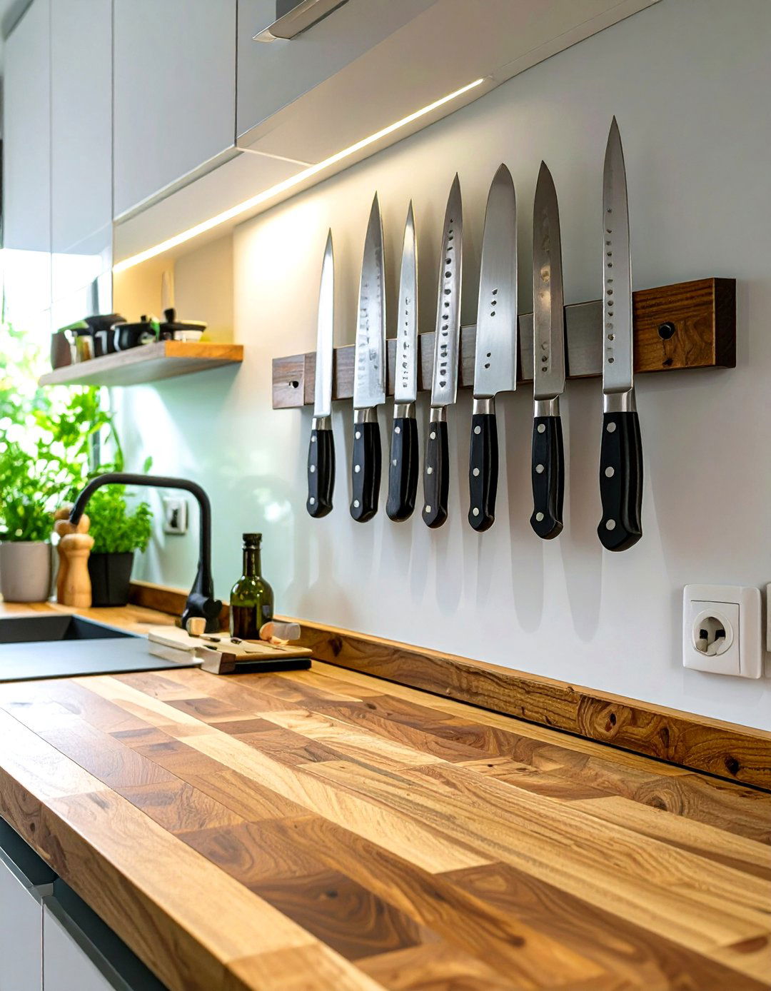 Install a Wall Mounted Knife Strip - 30 very small kitchen ideas on a budget