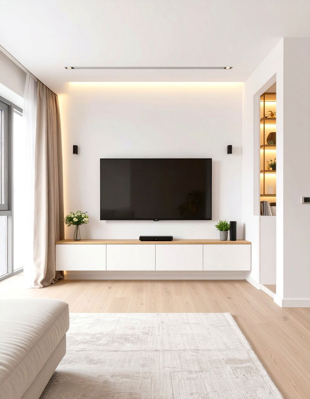 Install a Wall Mounted TV - 30 tiny living room ideas