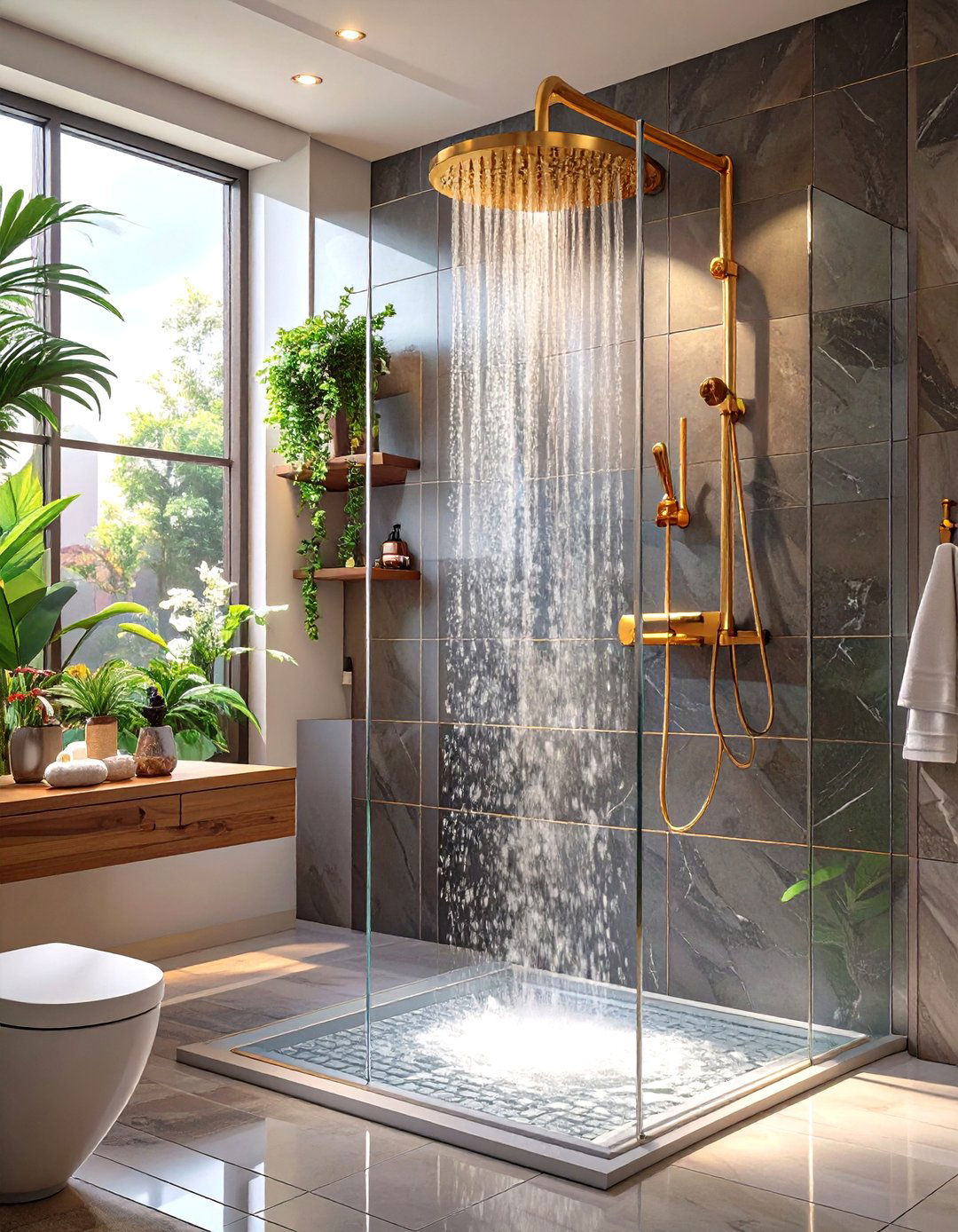 Installing Charcoal Gray Tiled Showers - 30 small bathroom color trends 2025