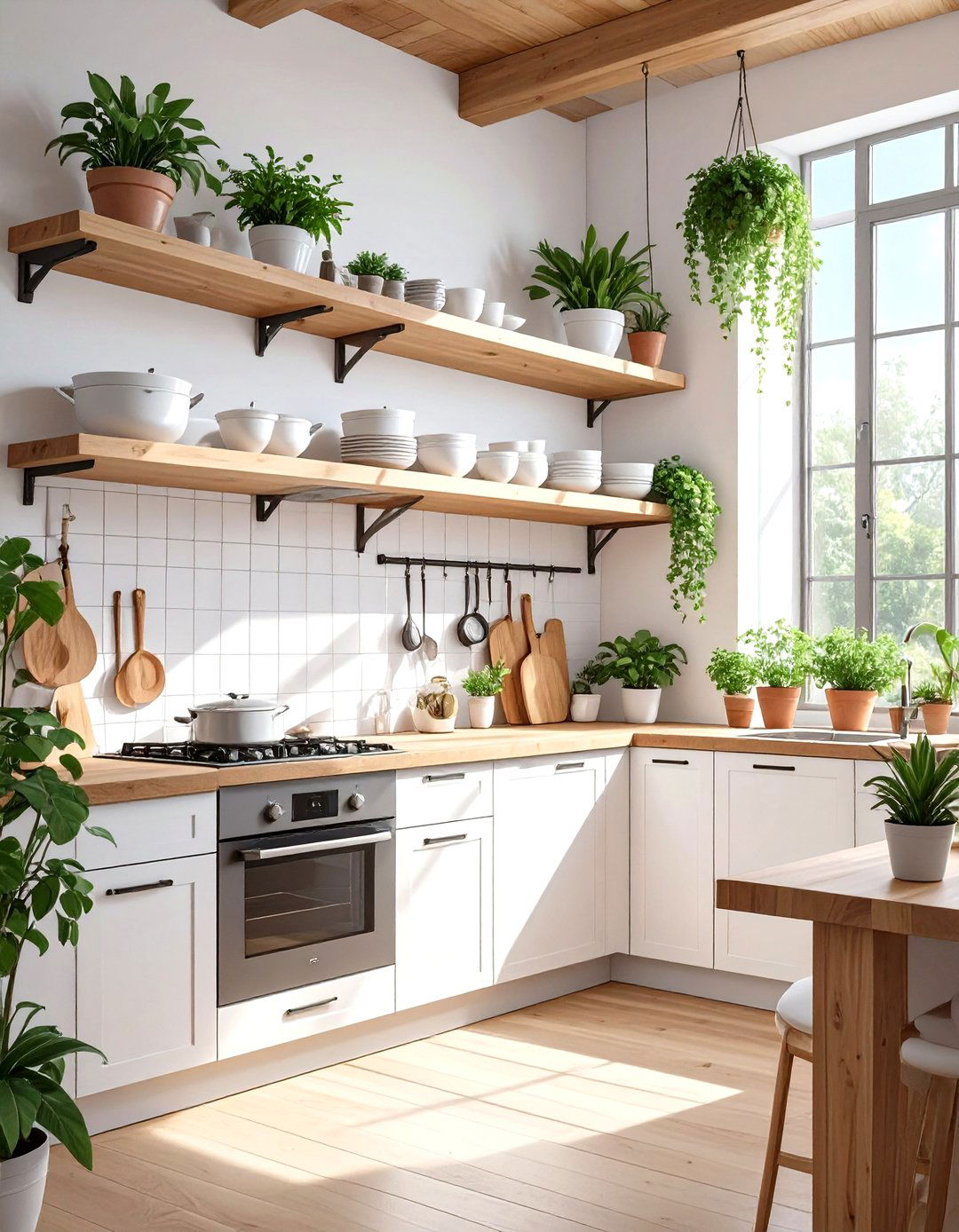 Installing Floating Open Shelves - 30 small apartment kitchen ideas