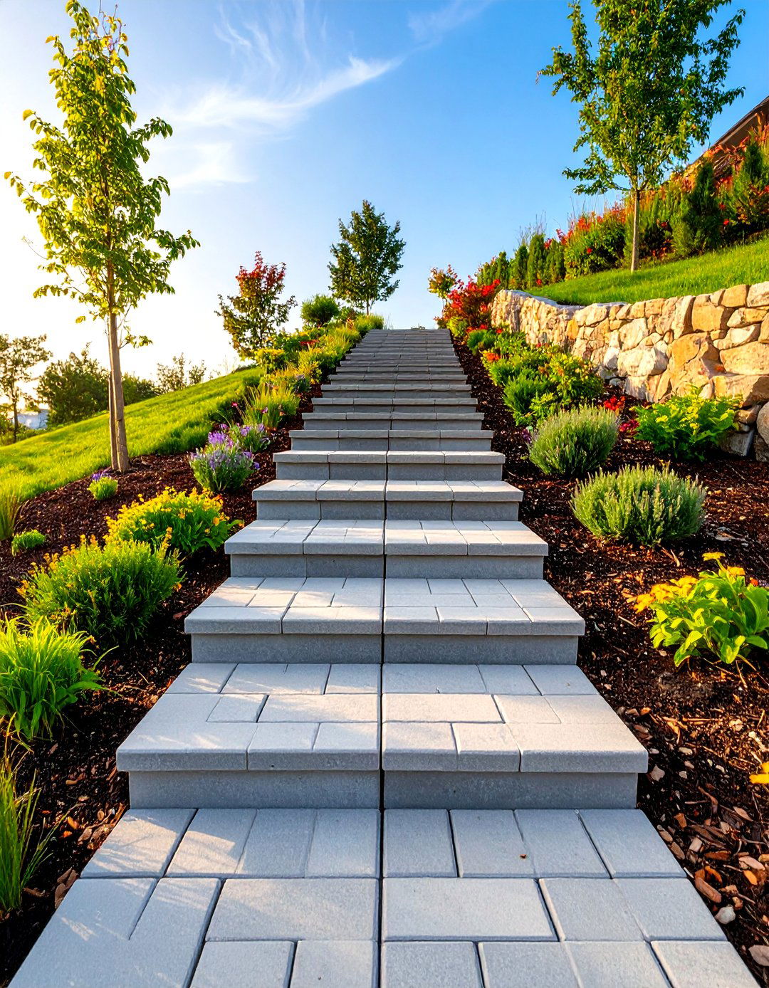 Installing Interlocking Paver Steps - 30 steep hillside landscaping ideas on a budget