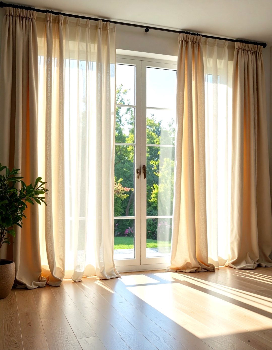 Installing Sheer Linen Curtains - 30 quiet luxury interior design ideas