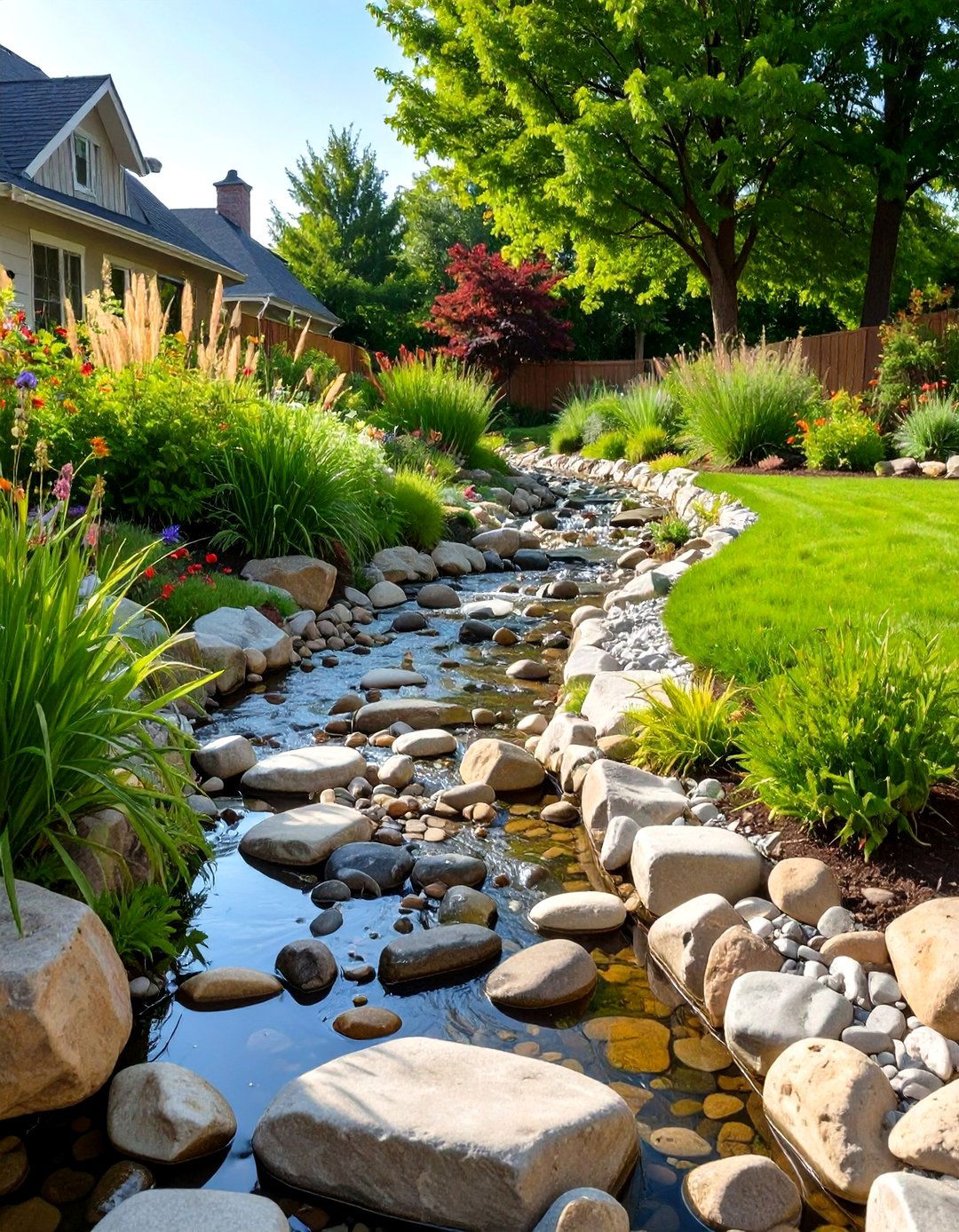 Installing a Dry Creek Bed - 30 sustainable garden design ideas