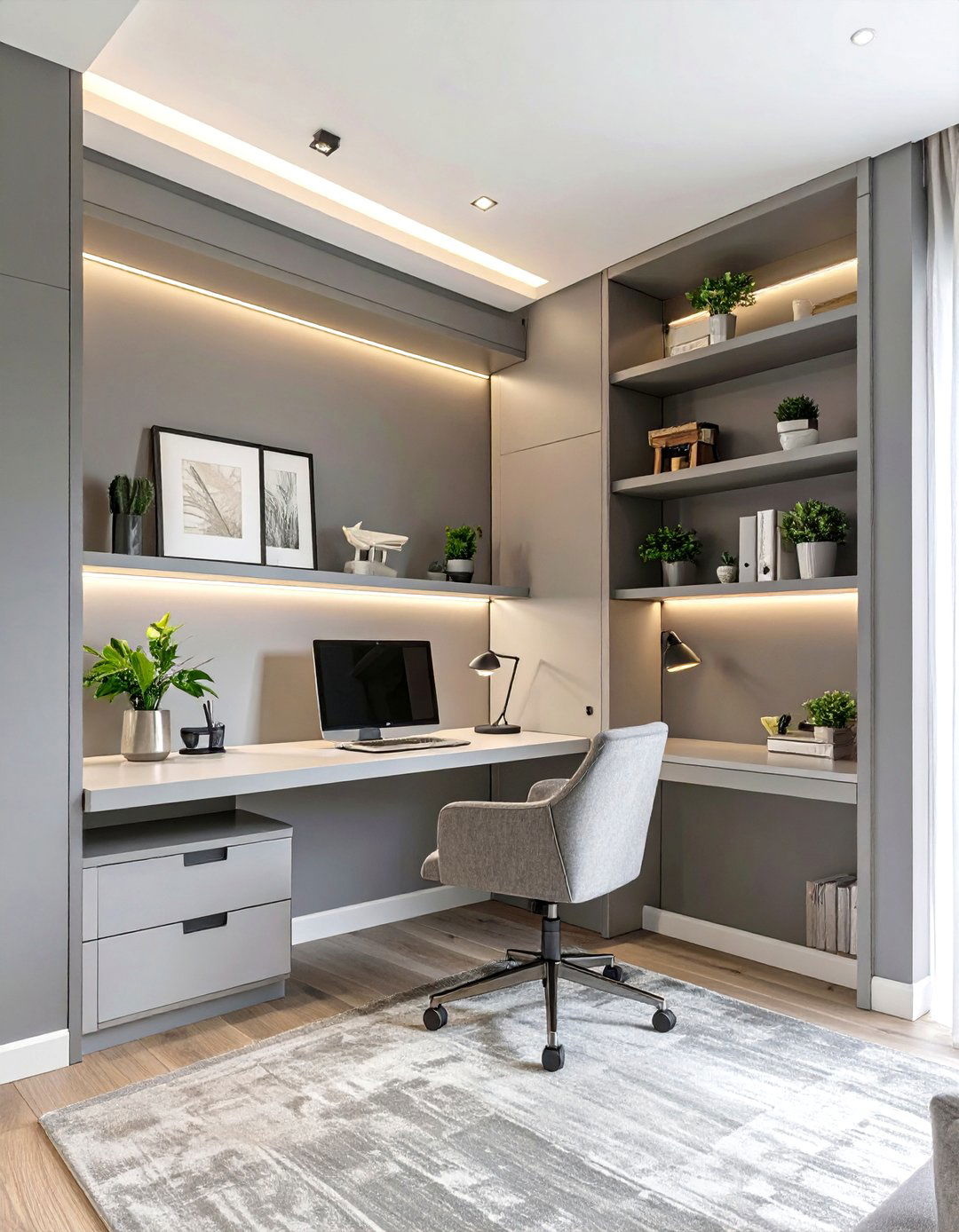 Integrated Alcove Office Space - 30 small office space ideas