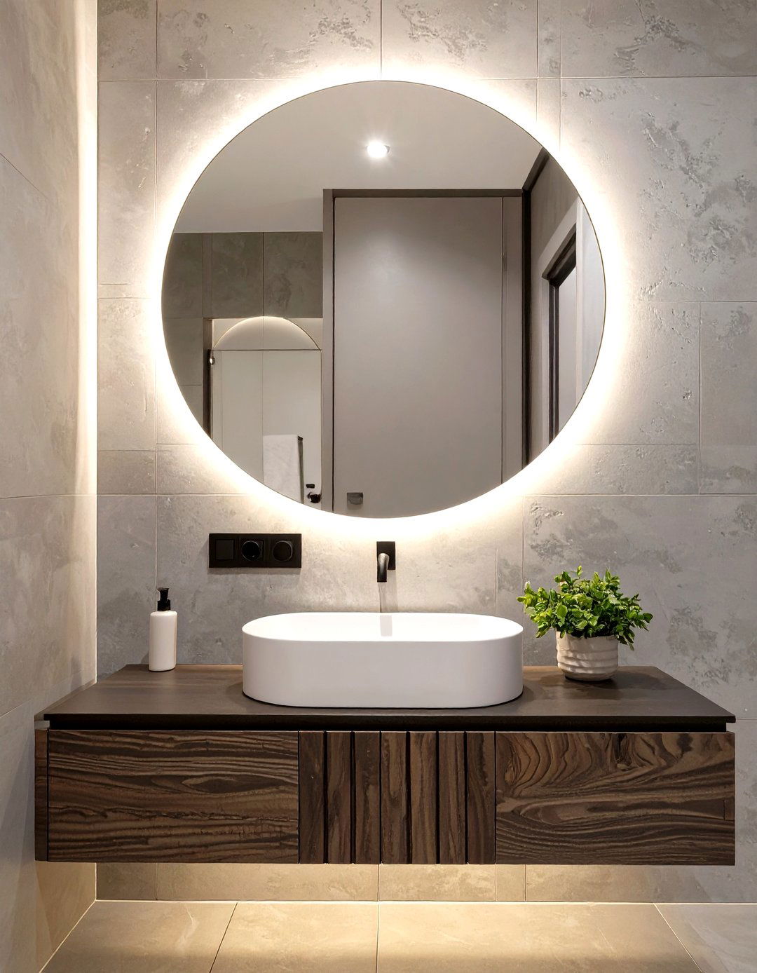 Integrated Backlit Mirror Lighting - 30 vanity lighting ideas