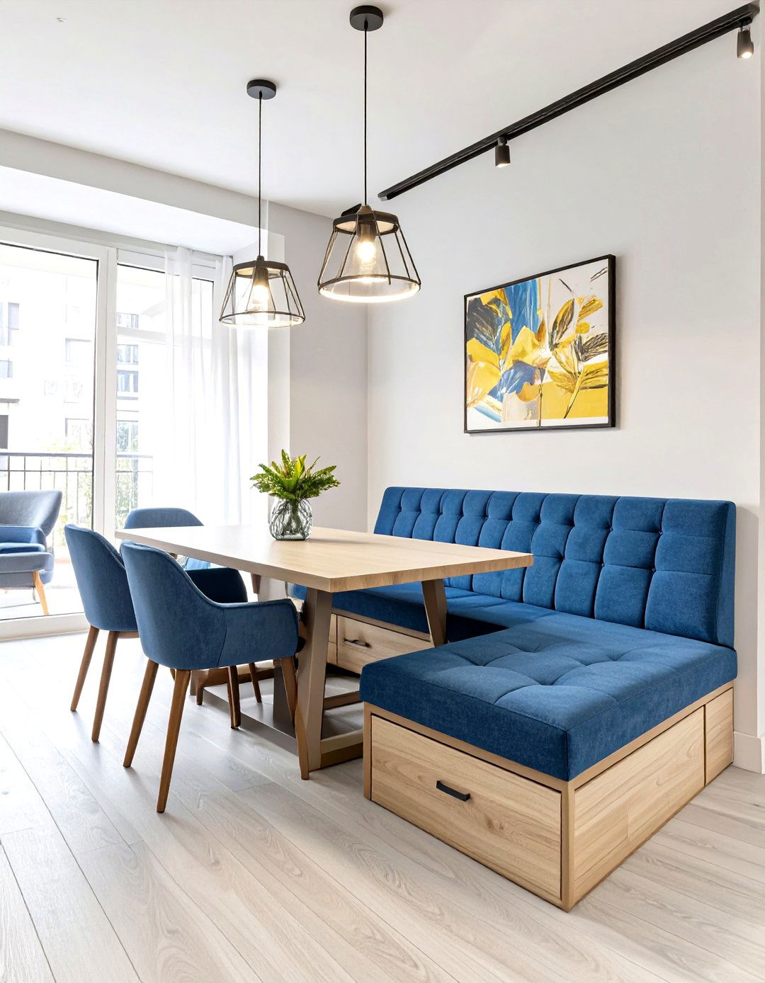 Integrated Banquette Seating Against a Wall - 30 small living room dining room combo layout ideas