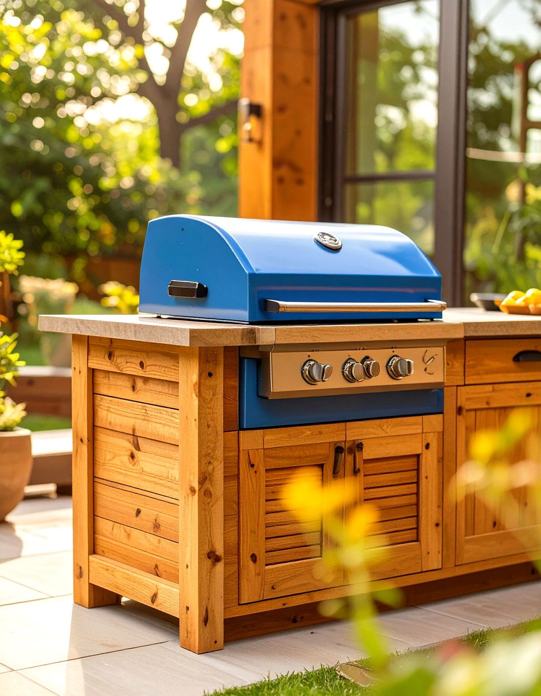 Integrated Cooler Stand - 30 outdoor kitchen ideas on a budget