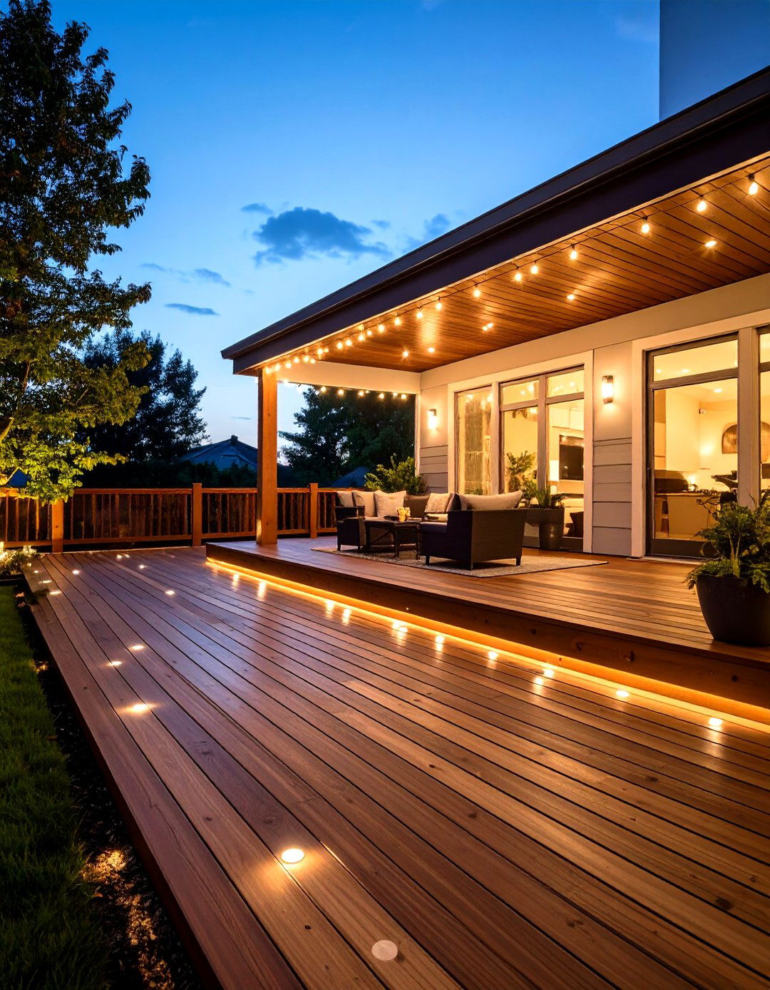 Integrated Deck and Patio Lighting - 30 front yard lighting ideas