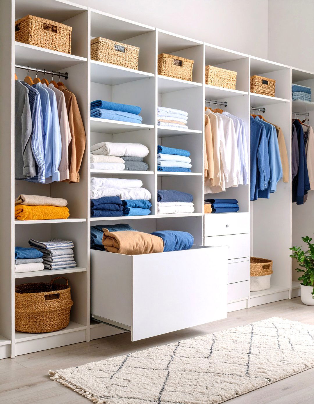 Integrated Hamper System in a Reach In Closet - 30 reach in closet ideas
