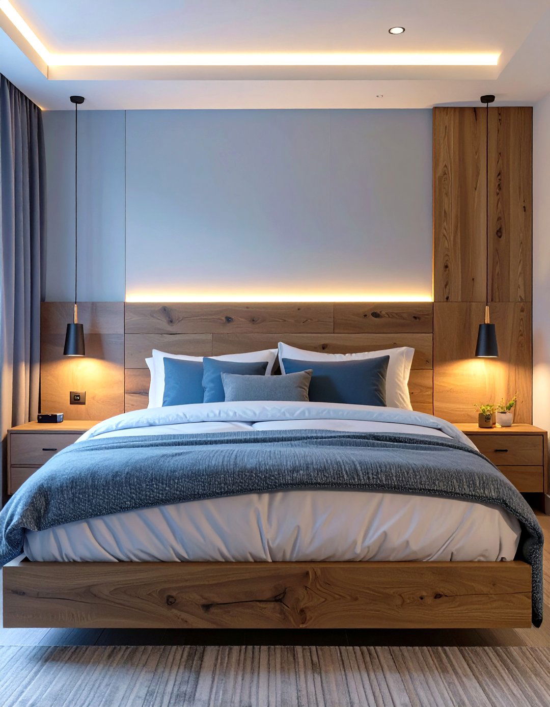 Integrated Headboard Lighting - 30 small master bedroom ideas